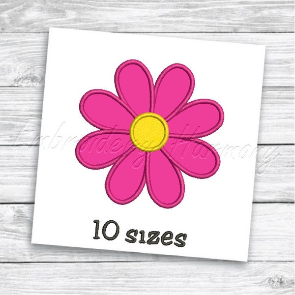 Gänseblümchen Applikation Design - 10 SIZES Maschinenstickdatei - INSTANT DOWNLOAD