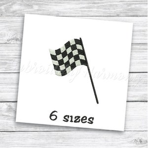Geruite Race vlag Borduurwerk ontwerp - 6 MATEN machine borduurbestand - INSTANT DOWNLOAD