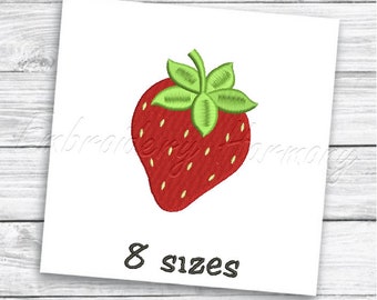 Erdbeer Stickdatei - 8 GRÖßEN Maschinenstickerei digitale Datei - INSTANT Download