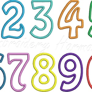 May include: Ten colorful outlined numbers, 1 through 10, with each number a different color. The numbers are in a playful, cartoon style.