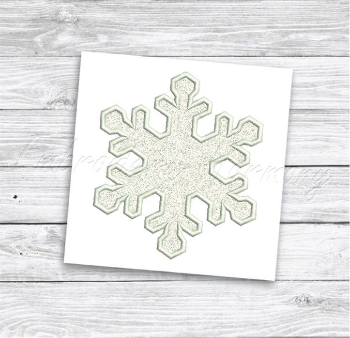 Snowflake Applique Design - 10 SIZES Machine Embroidery File - INSTANT ...