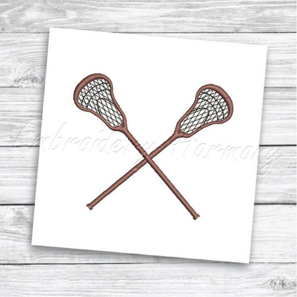 Lacrosse sticks Embroidery design - 7 SIZES crossed Lacrosse sticks machine embroidery file (fill stitch) - INSTANT DOWNLOAD