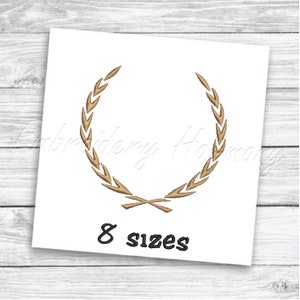 Laurel Wreath Embroidery design - 8 SIZES machine embroidery file - INSTANT DOWNLOAD