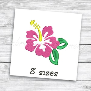 Hibiscus flower embroidery design - 8 SIZES machine embroidery digital file - INSTANT Download