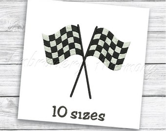 Racing Checkered Flags Machine Embroidery Design - Etsy