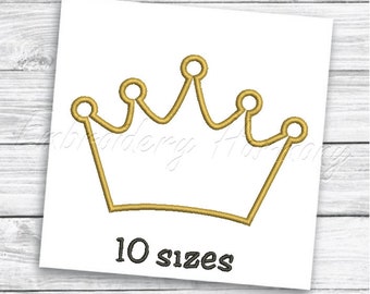 Crown Applique Design, Crown embroidery applique design for embroidery machine - 12 SIZES machine embroidery design - INSTANT DOWNLOAD