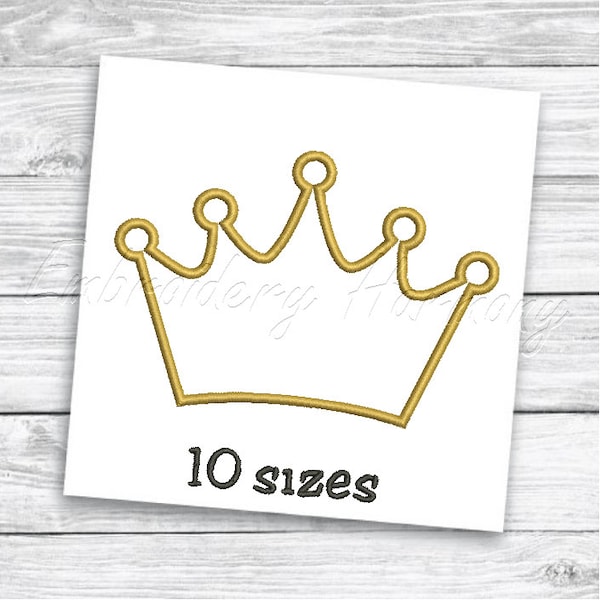 Crown Applique Design, Crown embroidery applique design for embroidery machine - 12 SIZES machine embroidery design - INSTANT DOWNLOAD