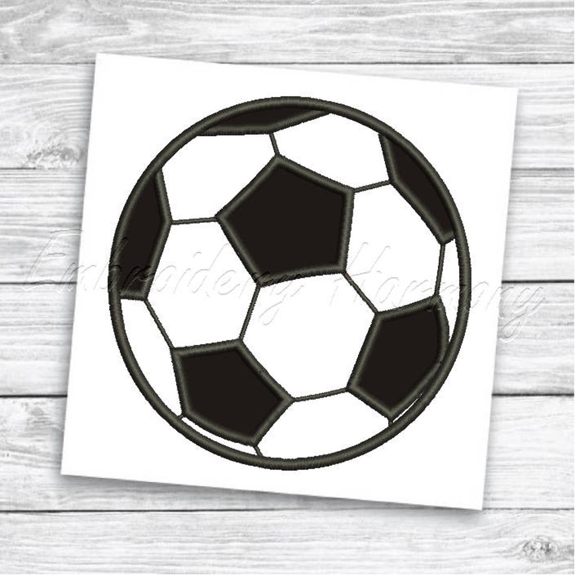 Soccer Ball Applique Design 3 SIZES Machine Embroidery File Etsy