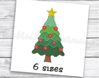 Christmas Tree Embroidery Design, Christmas Tree with ornaments embroidery designs, machine embroidery file - INSTANT DOWNLOAD