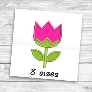 Design de aplique de bordado de tulipa - arquivo de bordado de máquina de aplique de flor de tulipa - 8 tamanhos DOWNLOAD INSTANTÂNEO
