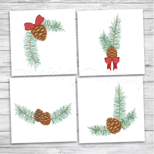 Pine cone christmas embroidery - Christmas borders embroidery 8 SIZES machine embroidery file - INSTANT DOWNLOAD