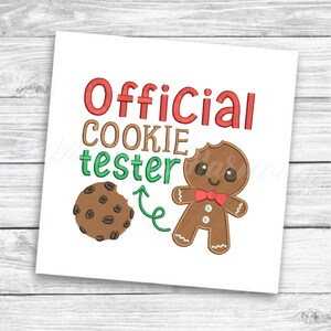 Christmas Cookie Tester Embroidery Design, Funny Gingerbread sayings Embroidery designs, First Christmas embroidery design  INSTANT DOWNLOAD