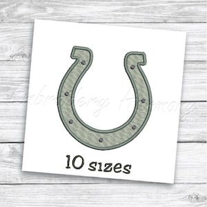 Horseshoe Embroidery Design, Horseshoe embroidery pattern for embroidery machine - 10 SIZES machine embroidery file - INSTANT DOWNLOAD