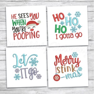 Disegno di ricamo di carta igienica di Natale, detti di ricamo a macchina di carta igienica, citazioni divertenti di ricamo di Natale - DOWNLOAD IMMEDIATO