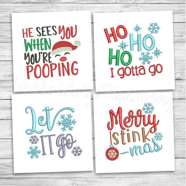 Christmas Toilet Paper Embroidery Design, Toilet Paper Machine Embroidery Sayings, Funny Christmas Embroidery quotes - INSTANT DOWNLOAD