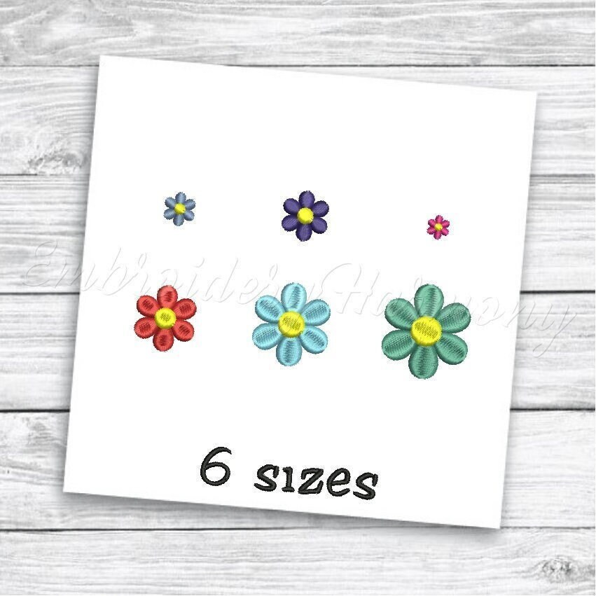 Mini Flower Embroidery Design - 6 SIZES Small Flower Machine Embroidery ...