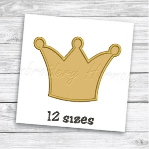 Crown Applique pattern - 12 SIZES machine embroidery file - INSTANT DOWNLOAD