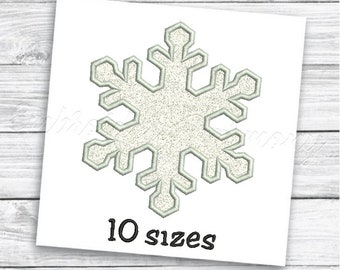 Snowflake Applique design - 10 SIZES machine embroidery file -  INSTANT DOWNLOAD