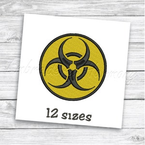 Biohazard embroidery design - 12 SIZES machine embroidery file - INSTANT DOWNLOAD
