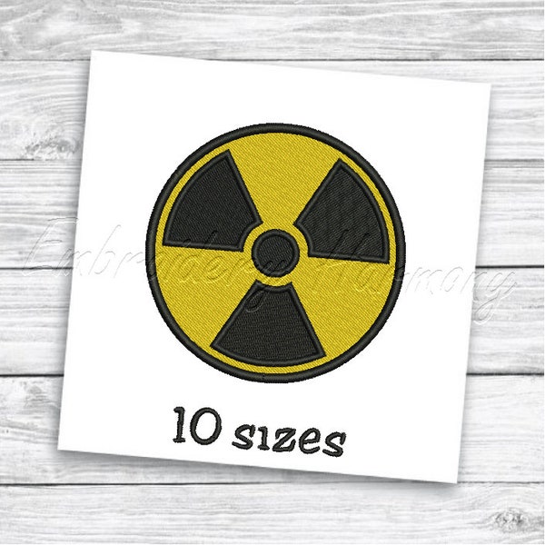 Radioactive symbol Embroidery design - 10 SIZES machine embroidery file - INSTANT DOWNLOAD