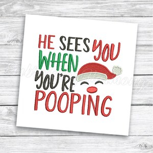 Christmas Toilet Paper Embroidery Design, ti vede quando fai la cacca, Christmas Machine Embroidery Designs - Download istantaneo