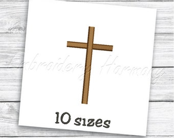 Christian cross embroidery design - 10 SIZES machine embroidery digital file - INSTANT DOWNLOAD