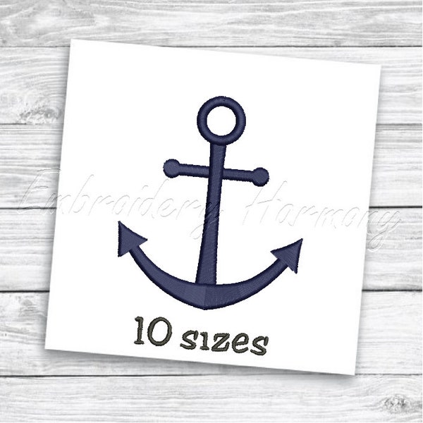 Anchor embroidery design - 10 SIZES machine embroidery file - INSTANT DOWNLOAD