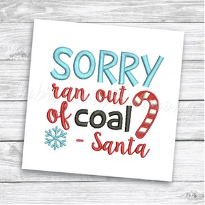 Siamo spiacenti ha finito il carbone Embroidery Design, Christmas Toilet Paper Embroidery Design, Christmas Machine Embroidery Designs - Download istantaneo
