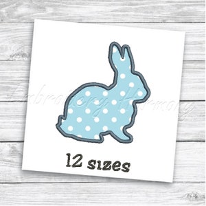 Rabbit Silhouette 3 Applique design - 12 SIZES machine embroidery file - INSTANT DOWNLOAD