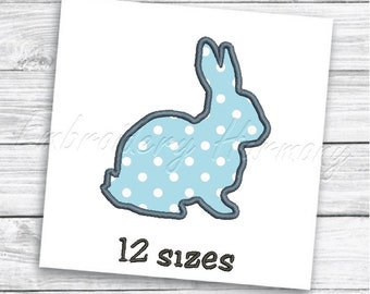 Rabbit Silhouette 3 Applique design - 12 TAGLIE macchina ricamo file - INSTANT DOWNLOAD