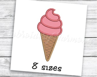 Ice cream Embroidery Design, Ice Cream machine embroidery design - 8 sizes embroidery design for embroidery machine