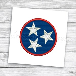 Tennessee Tristar flag APPLIQUE design - 8 SIZES machine embroidery file - INSTANT download