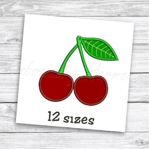Cherry Applique design - 12 SIZES machine embroidery file - INSTANT DOWNLOAD
