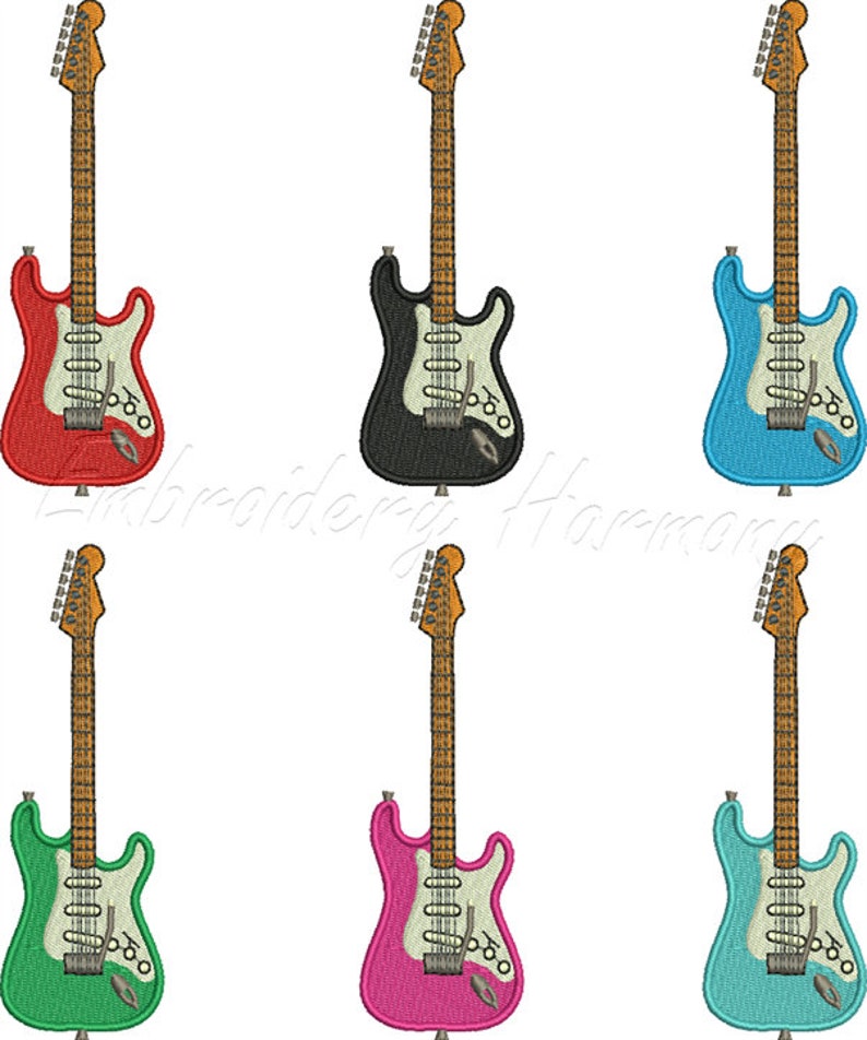 Electric Guitars Embroidery Electric Guitars Embroidery