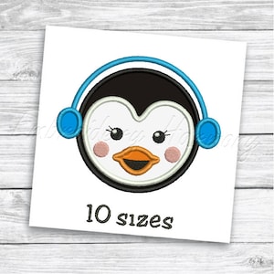 Penguin Applique design - 10 SIZES machine embroidery file - INSTANT DOWNLOAD