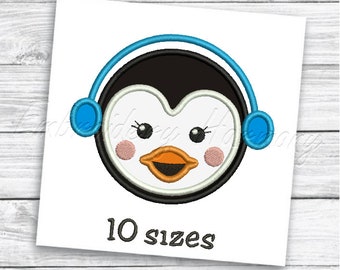 Penguin Applique design - 10 SIZES machine embroidery file - INSTANT DOWNLOAD