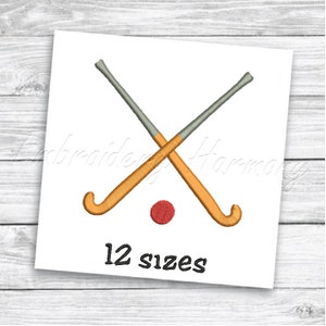 Field hockey Embroidery design. Field hockey sticks embroidery pattern. 12 SIZES machine embroidery file - INSTANT DOWNLOAD