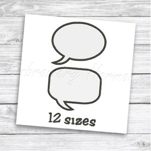 Speech Bubble Applique design - 12 SIZES machine embroidery file - INSTANT DOWNLOAD