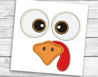 Turkey Applique Design, Thanksgiving Turkey Embroidery design, Turkey Face Embroidery applique design for T shirt, machine embroidery design