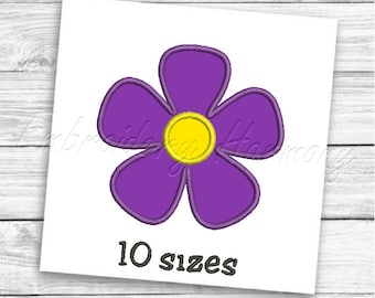 Flower Applique design - 10 SIZES machine embroidery file - INSTANT DOWNLOAD