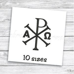 Motif de broderie Chi Rho - fichier de broderie machine 10 tailles - téléchargement immédiat