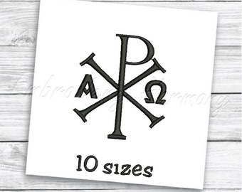 Chi Rho Embroidery design - 10 SIZES machine embroidery file - INSTANT DOWNLOAD