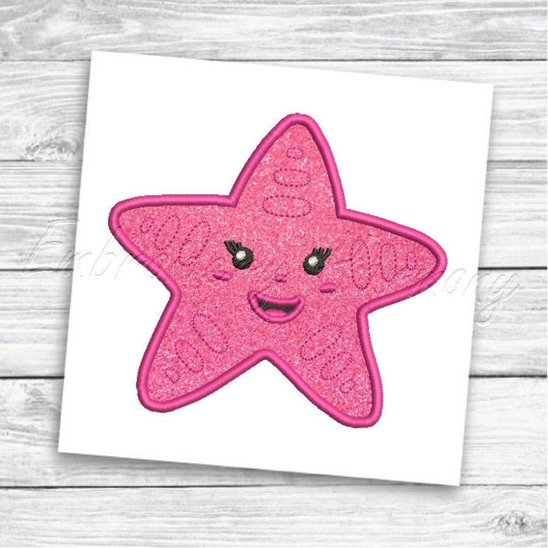 Starfish Applique Design 5 SIZES Machine Embroidery File INSTANT