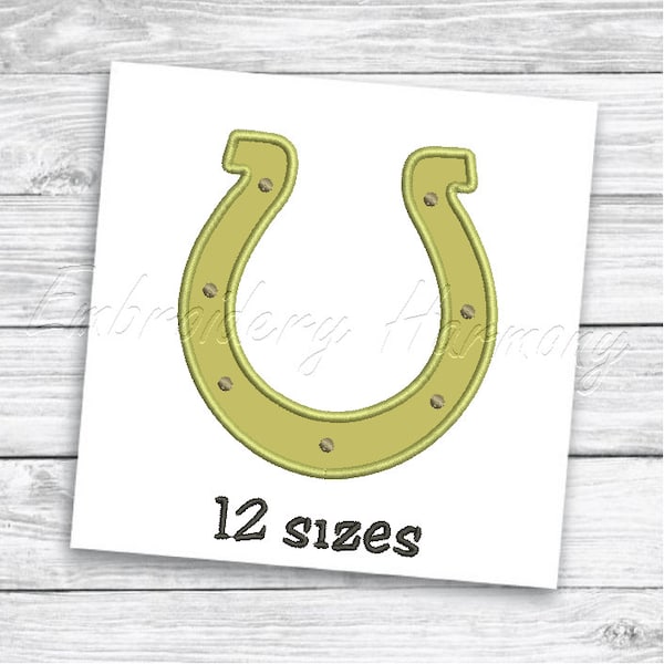 Horseshoe Applique design, horseshoe embroidery applique design - 10 SIZES horseshoe machine embroidery file -  embroidery pattern