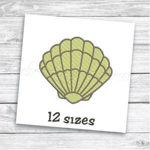 Seashell embroidery design - 12 SIZES machine embroidery file - INSTANT DOWNLOAD