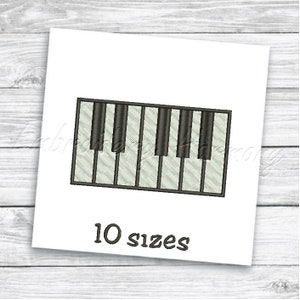 Piano clavier Broderie design - 10 SIZES machine embroidery file - TÉLÉCHARGEMENT INSTANTANÉ