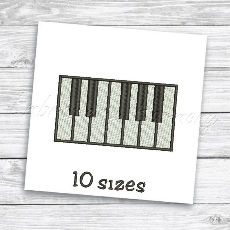 Piano Keyboard Embroidery Design 10 SIZES Machine Embroidery Etsy