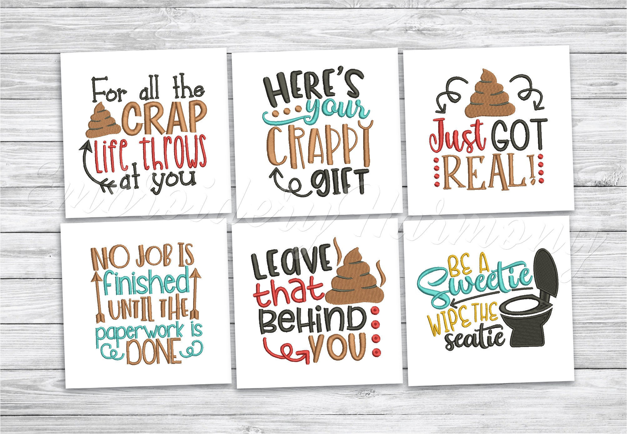 Toilet Paper Embroidery Designs Embroidery Designs for Toilet Etsy