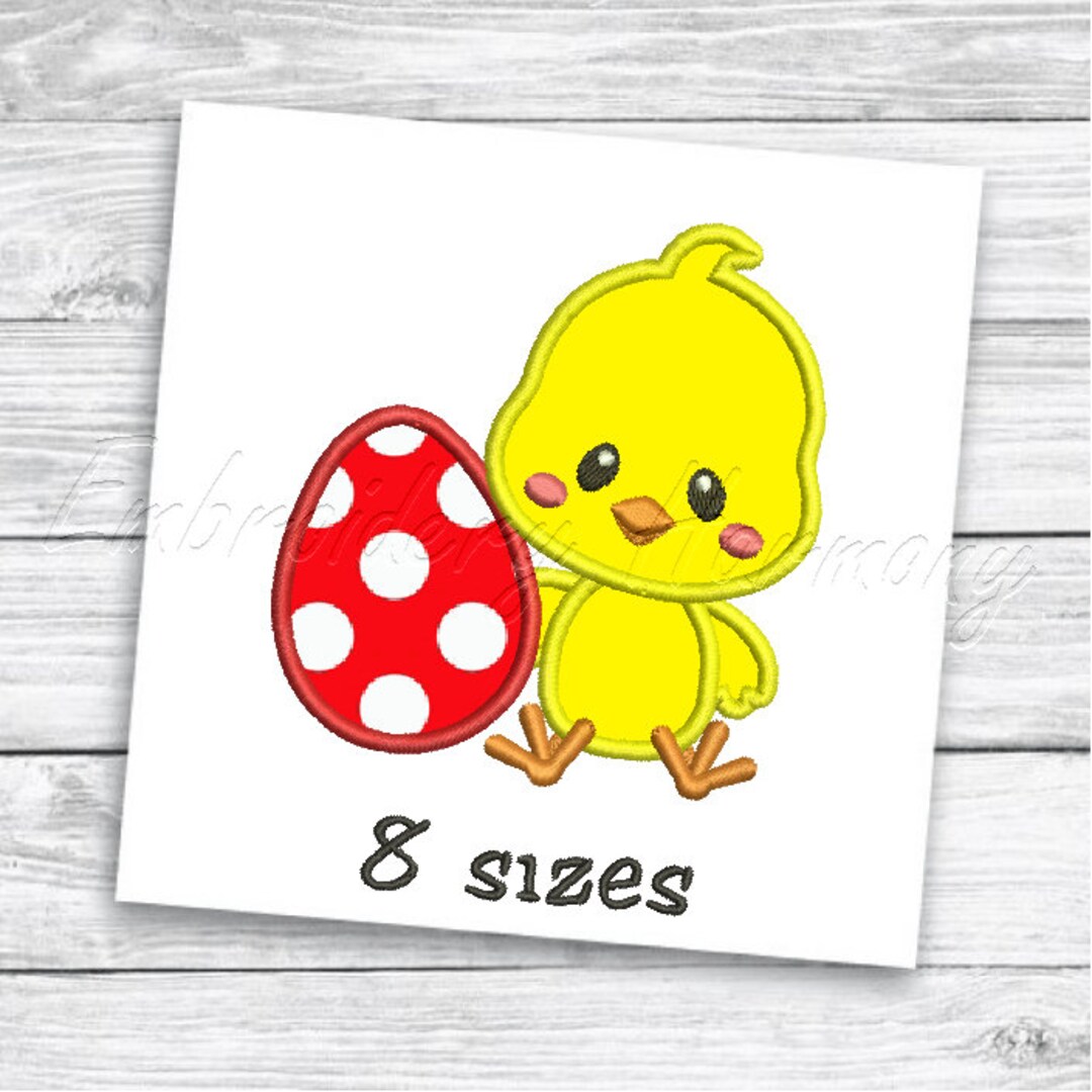 Easter Egg Chick Applique Design - 8 SIZES Machine Embroidery Digital ...