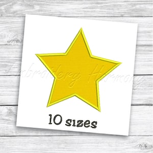Star Applique design - 10 SIZES machine embroidery file - INSTANT DOWNLOAD